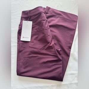 lululemon Plum Wide Leg High Rise Trouser Stretch Workwear Chic NWT